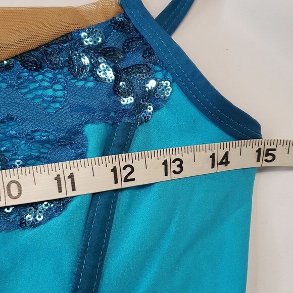 Jazz, tap, contemporary Dance Costume, Blue, Medium Adult - Picture 6 of 9